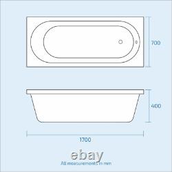 Basin Vanity & WC Toilet Pan Soft Close and Bath + Panel Bathroom Suite Nanuya