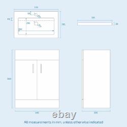 Basin Vanity & WC Toilet Pan Soft Close and Bath + Panel Bathroom Suite Nanuya