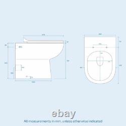 Basin Vanity & WC Toilet Pan Soft Close and Bath + Panel Bathroom Suite Nanuya