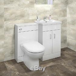 Bathroom 2-Door Combination Unit Back to Wall Toilet WC Unit Sink & Vanity Unit