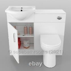 Bathroom 450mm Vanity Unit Sink Basin Linton Back to Wall Toilet Furniture Suite