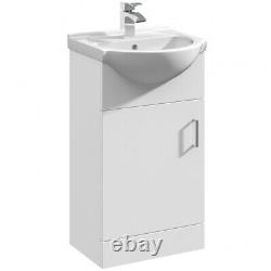 Bathroom 450mm Vanity Unit Sink Basin Linton Back to Wall Toilet Furniture Suite