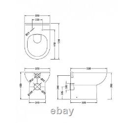 Bathroom 450mm Vanity Unit Sink Basin Linton Back to Wall Toilet Furniture Suite