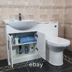 Bathroom 650mm Vanity Unit Toilet Pan Combination Back To Wall Furniture