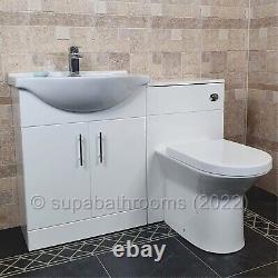 Bathroom 650mm Vanity Unit Toilet Pan Combination Back To Wall Furniture