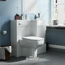 Bathroom 900 mm White RH Basin Sink Vanity Unit WC Back To Wall Toilet Debra