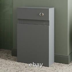 Bathroom Back To Wall BTW Toilet Concealed Cistern Unit Matt Grey Fluted