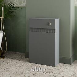 Bathroom Back To Wall BTW Toilet Concealed Cistern Unit Matt Grey Fluted