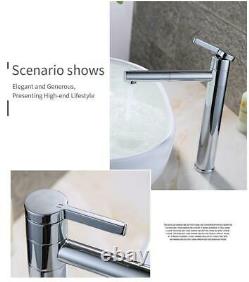 Bathroom Basin Mixer Faucet Pull Out Deck Mount Vanity Tap Single Holder Chrome