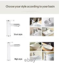 Bathroom Basin Mixer Faucet Pull Out Deck Mount Vanity Tap Single Holder Chrome
