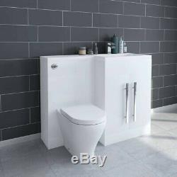 Bathroom Basin Sink Vanity Unit Back to Wall Toilet Suite Tall Cabinet Furniture