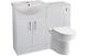 Bathroom Basin Vanity Unit 550mm Sink + Back To Wall Toilet Modern Round White