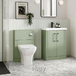 Bathroom Basin Vanity Unit & Modern WC Back to Wall Toilet BTW Pan Soft Closing