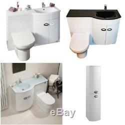 Bathroom Cabinet Back To Wall Toilet Basin Sink Suite Combi Vanity Unit EMP20006