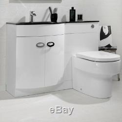 Bathroom Cabinet Back To Wall Toilet Basin Sink Suite Combi Vanity Unit EMP20006