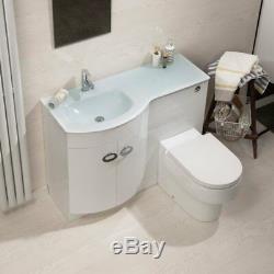 Bathroom Cabinet Back To Wall Toilet Basin Sink Suite Combi Vanity Unit EMP20006