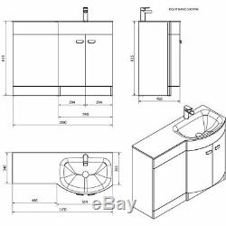 Bathroom Cabinet Back To Wall Toilet Basin Sink Suite Combi Vanity Unit EMP20006