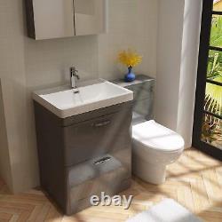 Bathroom Cabinet Vanity Unit Sink Basin Storage Toilet Pan Cistern Set 1200