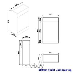 Bathroom Charcoal BTW Toilet Unit Back to Wall Toilet Pan WC Cistern Cloakroom