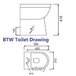 Bathroom Charcoal BTW Toilet Unit Back to Wall Toilet Pan WC Cistern Cloakroom