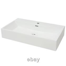 Bathroom Cloakroom Wash Basin Sink with Faucet Hole Tap Multi Sizes vidaXL