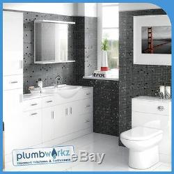 Bathroom Furniture 450mm Vanity Unit Cabinet Toilet Basin Back To Wall WC Unit