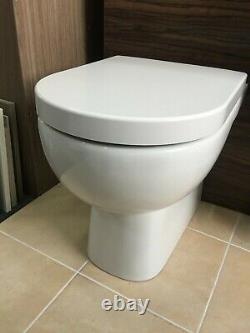 Bathroom Furniture Dark Walnut finish inline Basin and WC Combo Unit