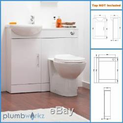 Bathroom Furniture Suite Vanity Unit Cabinet Basin WC Toilet Unit Back To Wall