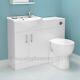 Bathroom Furniture Suite Vanity Unit White Basin Sink Wc Toilet Back To Wall Btw