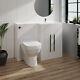 Bathroom Gloss White L-shape Right Hand Vanity Unit Furniture Basin & Btw Toilet
