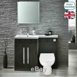 Bathroom Grey Vanity Furniture Basin Back To Wall Toilet Combination Unit