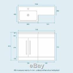 Bathroom Grey Vanity Furniture Basin Back To Wall Toilet Combination Unit