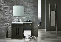 Bathroom Grey Vanity Furniture Basin Back To Wall Toilet Combination Unit