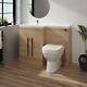 Bathroom Oak 1100mm Lh L Shape Combination Suite Vanity Unit& Basin& Btw Toilet