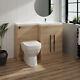 Bathroom Oak 1100mm Rh L Shape Combination Suite Vanity Unit& Basin& Btw Toilet