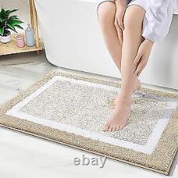 Bathroom Rugs 30x20, Extra Soft and Medium (30 x 20) Beige and White