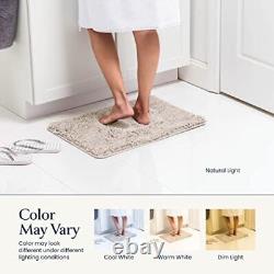 Bathroom Rugs Sets 2 Piece Plush Bath Mat Set Quick-Dry Soft Chenille Ivory