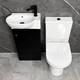 Bathroom Set Cloakroom Black Vanity Unit Black Handle And Open Back Toilet