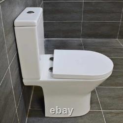 Bathroom Set Cloakroom Black Vanity Unit Black Handle and Open Back Toilet