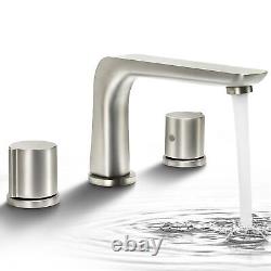 Bathroom Sink Faucet Widespread Vanity Faucet 3 Hole Two Handle Bath 360°