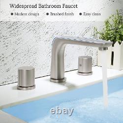 Bathroom Sink Faucet Widespread Vanity Faucet 3 Hole Two Handle Bath 360°