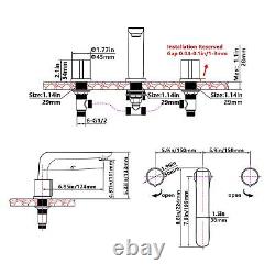 Bathroom Sink Faucet Widespread Vanity Faucet 3 Hole Two Handle Bath 360°