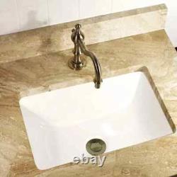 Bathroom Sink Rectangular Undermount Small Classic Ceramic Vanity Lavatory 16x11