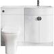 Bathroom Space P Shaped Vanity Unit Left Hand & Back To Wall Unit Set White