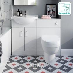 Bathroom Suite 1050mm Combined Vanity Unit with Basin, Toilet & Accessories