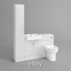 Bathroom Suite Combined Furniture Vanity Unit Sink Toilet Set & Back to Wall UK