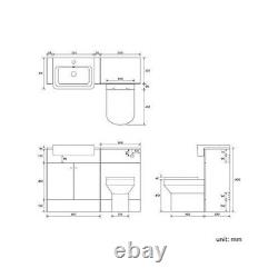 Bathroom Suite Combined Furniture Vanity Unit Sink Toilet Set & Back to Wall UK
