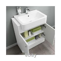 Bathroom Suite Combined Furniture Vanity Unit Sink Toilet Set & Back to Wall UK