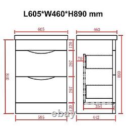 Bathroom Suite Combined Furniture Vanity Unit & WC Unit & Toilet Pan Gloss White