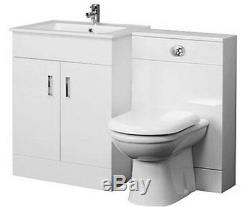 Bathroom Turin Vanity Unit Back to Wall WC Sets 600 800 1000mm Tap & Waste
